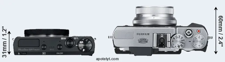 Compare G9X Mark II versus X30 top