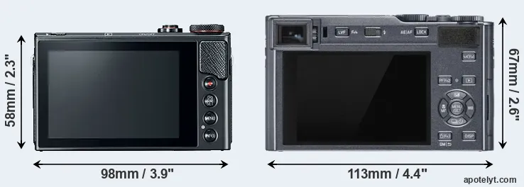 Comparison G9X Mark II or C-LUX rear