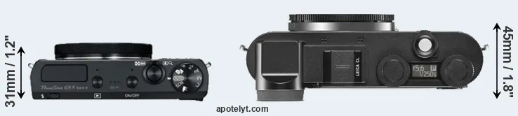 Compare G9X Mark II versus CL top