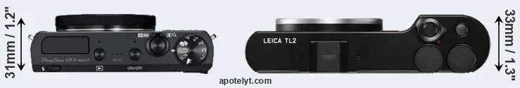 Compare G9X Mark II versus TL2 top