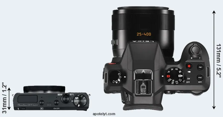 Compare G9X Mark II versus V-LUX Typ 114 top