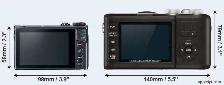 Comparison G9X Mark II or X-U Typ 113 rear