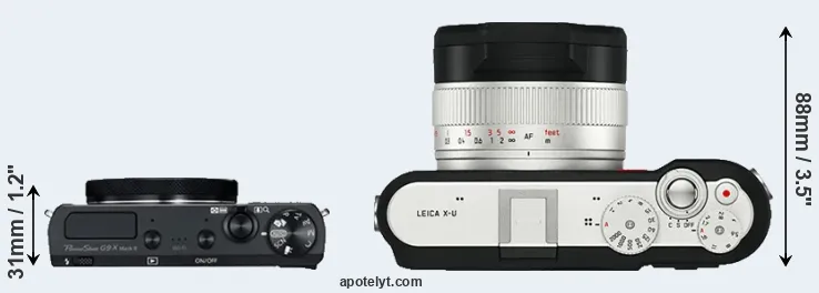 Compare G9X Mark II versus X-U Typ 113 top