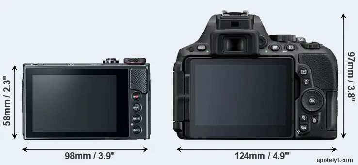 Comparison G9X Mark II or D5500 rear