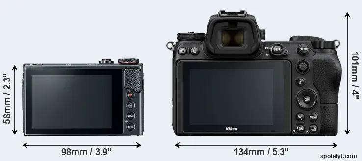 Comparison G9X Mark II or Z7 rear