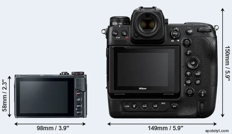 Comparison G9X Mark II or Z9 rear