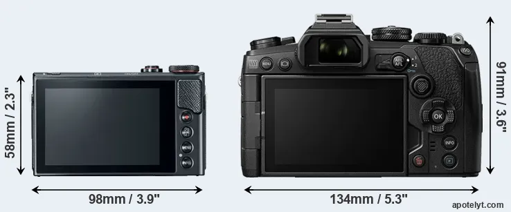 Comparison G9X Mark II or E-M1 III rear