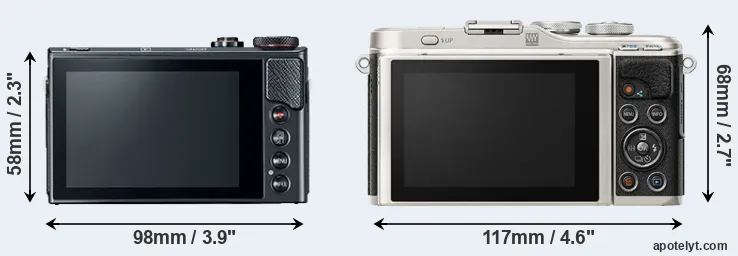 Comparison G9X Mark II or E-PL9 rear
