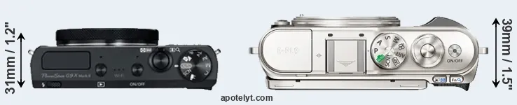 Compare G9X Mark II versus E-PL9 top