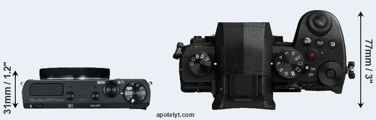 Compare G9X Mark II versus G95 top