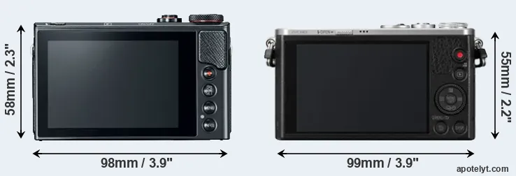 Comparison G9X Mark II or GM1 rear