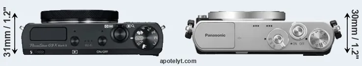 Compare G9X Mark II versus GM1 top