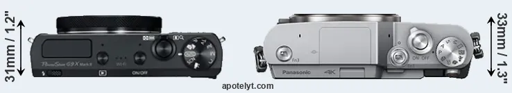 Compare G9X Mark II versus GX800 top