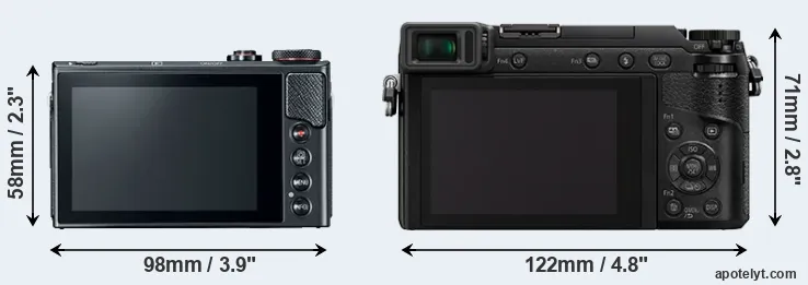 Comparison G9X Mark II or GX85 rear