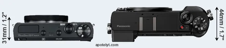 Compare G9X Mark II versus GX85 top