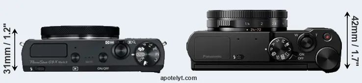 Compare G9X Mark II versus LX10 top
