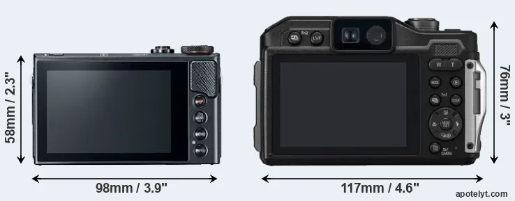 Comparison G9X Mark II or TS7 rear