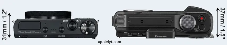 Compare G9X Mark II versus TS7 top