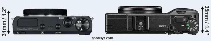 Compare G9X Mark II versus GR II top