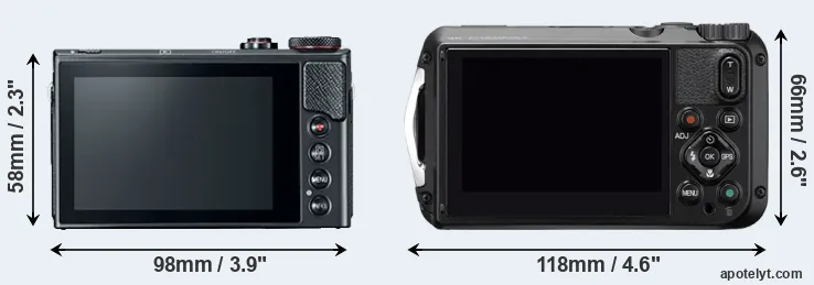 Comparison G9X Mark II or WG-6 rear