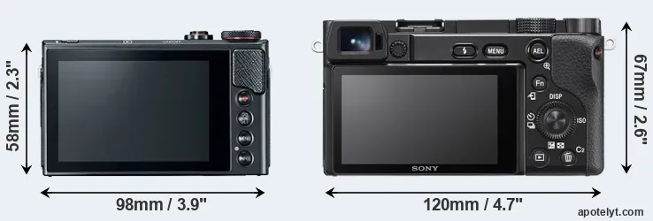 Comparison G9X Mark II or A6100 rear