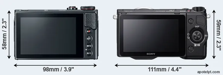 Comparison G9X Mark II or NEX-5R rear