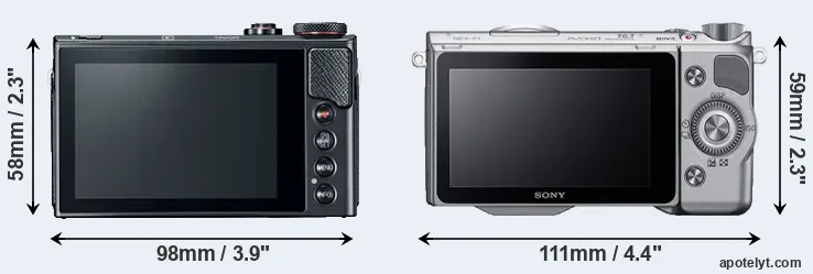 Comparison G9X Mark II or NEX-5T rear