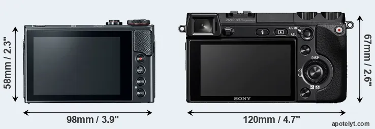 Comparison G9X Mark II or NEX-7 rear