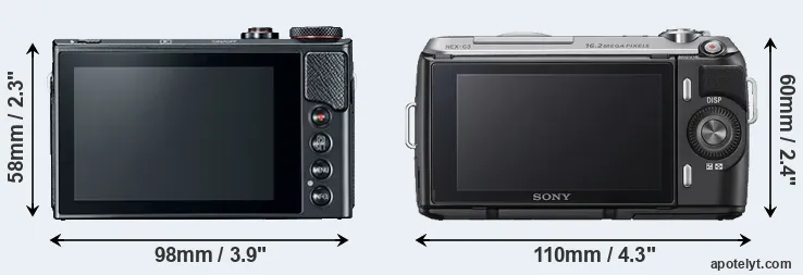 Comparison G9X Mark II or NEX-C3 rear
