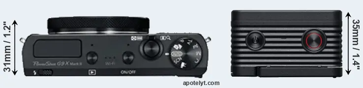 Compare G9X Mark II versus RX0 II top