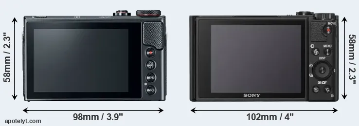 Comparison G9X Mark II or WX800 rear