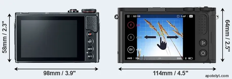 Comparison G9X Mark II or M1 rear