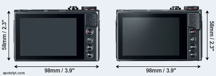 Comparison G9X or G9X Mark II rear
