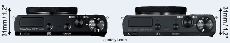 Compare G9X versus G9X Mark II top