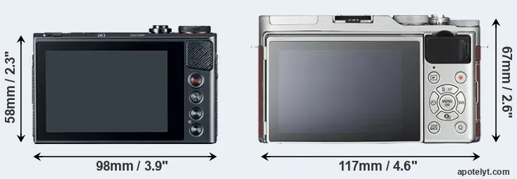Comparison G9X or X-A3 rear