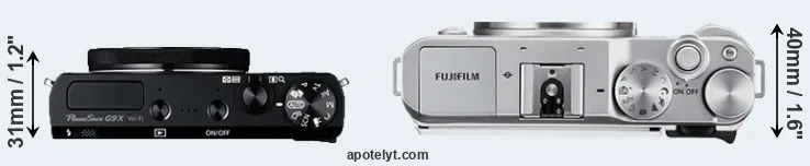 Compare G9X versus X-A3 top
