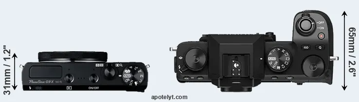 Compare G9X versus X-S10 top