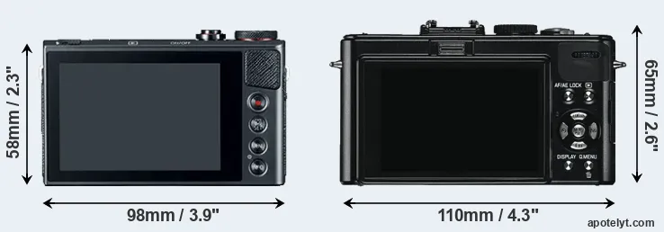 Comparison G9X or D-LUX 5 rear