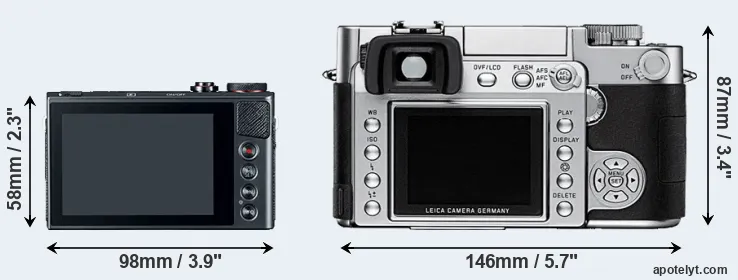Comparison G9X or Digilux 3 rear