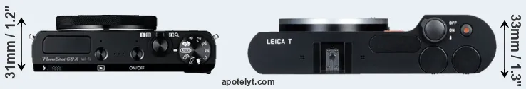 Compare G9X versus T Typ 701 top