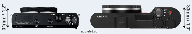 Compare G9X versus TL top