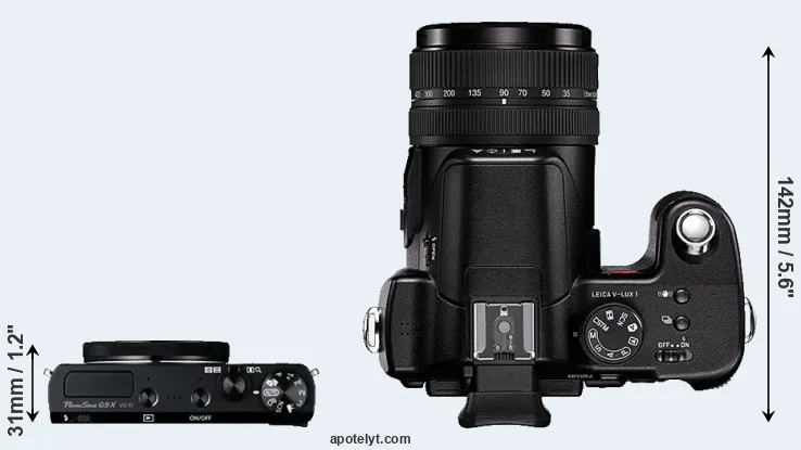 Compare G9X versus V-LUX 1 top