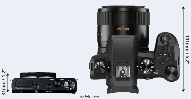 Compare G9X versus V-LUX 5 top