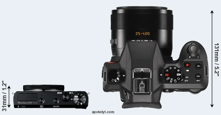 Compare G9X versus V-LUX Typ 114 top