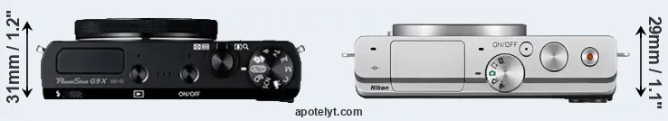 Compare G9X versus J4 top