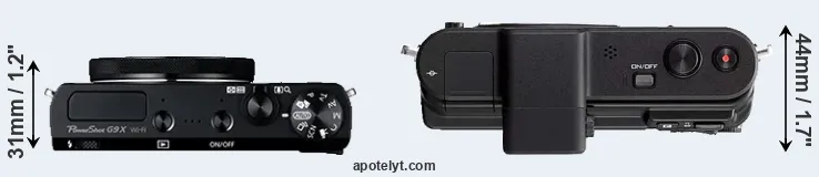 Compare G9X versus V1 top