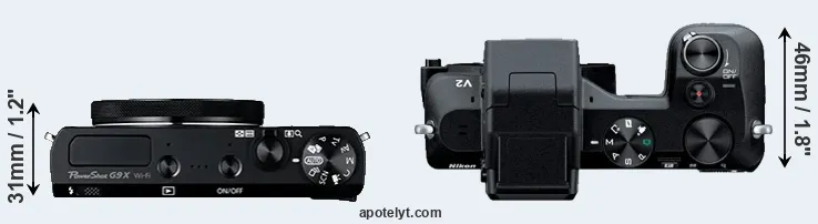 Compare G9X versus V2 top