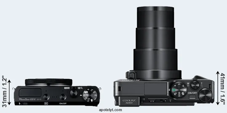 Compare G9X versus A1000 top