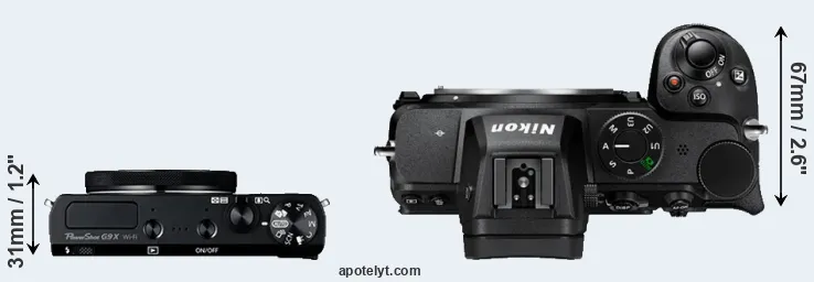 Compare G9X versus Z5 top