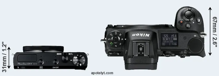 Compare G9X versus Z6 top